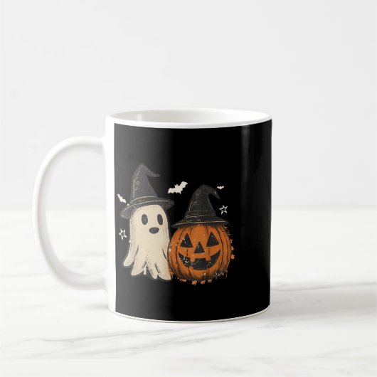 Soky Ghost Halloween Preppy Floral Kürbis Soky Se Kaffeetasse (Links)