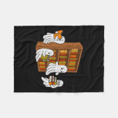 Soky Ghost Reading Books Halloween Library Bookwel Fleecedecke (Vorderseite (Horizontal))