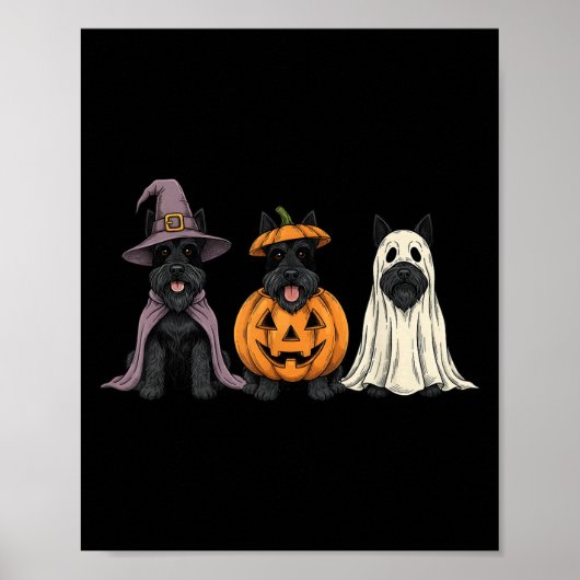 Soky Ghost Scottierrier Pumpkin Halloween Dog Love Poster (Vorne)