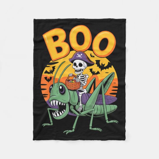 Soky Grhopper Costume On Boo Grhopper Halloween Fleecedecke (Vorderseite)