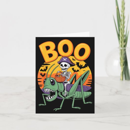 Soky Grhopper Costume On Boo Grhopper Halloween Karte (Vorderseite)