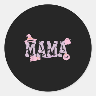 Soky Halloween Mama Varsity Mama Pastel Nk Pumpkin Runder Aufkleber