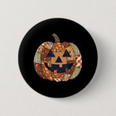 Soky Halloween Pumpkin Patchwork Niedlich Fall Sok Button (Vorderseite)