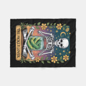 Soky Halloween Skeleton Holding Ckle Lover Tarot C Fleecedecke (Vorderseite (Horizontal))