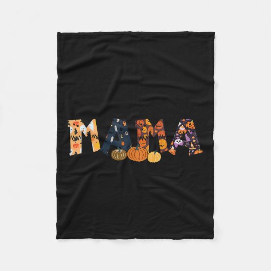 Soky Mama Groovy Retro Ghost Halloween Soky Mom Mo Fleecedecke (Vorderseite)