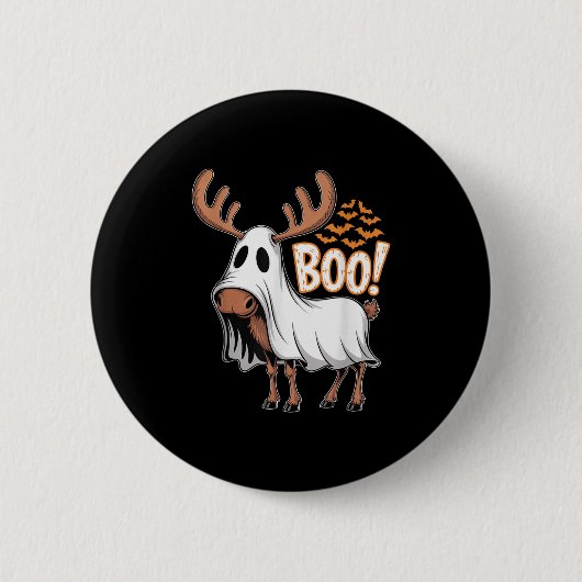 Soky Moose Ghost Boo Costume Halloween Party  Button (Vorderseite)
