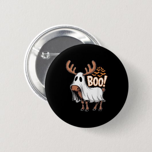 Soky Moose Ghost Boo Costume Halloween Party  Button (Vorne & Hinten)