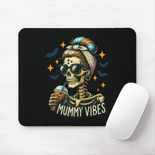Soky Mummy Skeleton Coffee Vibes Halloween Mom Pro Mousepad (Mit Mouse)