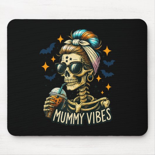 Soky Mummy Skeleton Coffee Vibes Halloween Mom Pro Mousepad (Vorne)