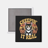 Soky Niedlich Creen' it Real Funny Cat Halloween P Magnet (Vorderseite/Rückseite)