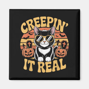 Soky Niedlich Creen' it Real Funny Cat Halloween P Magnet