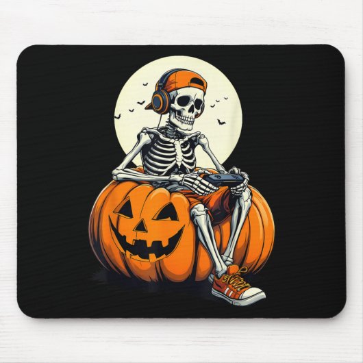 Soky Pumpkin & Skeleton Gamer Tee _ Boys & Mousepad (Vorne)