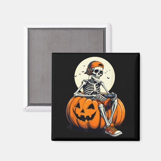 Soky Pumpkin & Skeleton Gamer Tee _ Jungen &am Magnet (Vorderseite/Rückseite)