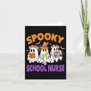 Soky School Nurse Funny Ghost Halloween Karte