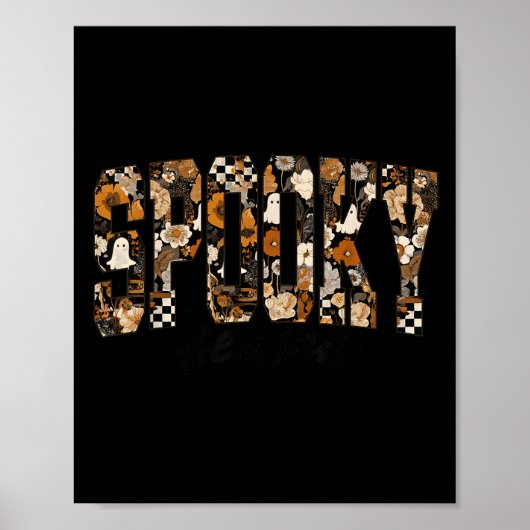 Soky Season Floral Ghost Halloween Fall Vibes Soky Poster (Vorne)