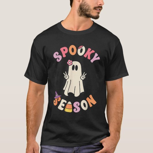 Soky Season Retro Happy Halloween Ghost Women Todd T-Shirt (Vorderseite)