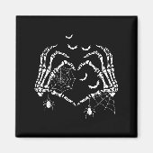 Soky Skeleton Hands Heart Sign Halloween Vibes Wom Magnet (Vorne)