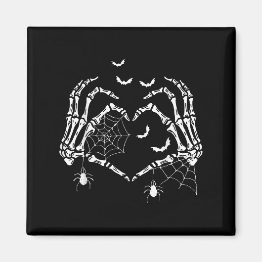 Soky Skeleton Hands Heart Sign Halloween Vibes Wom Magnet (Vorne)