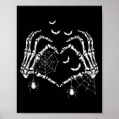 Soky Skeleton Hands Heart Sign Halloween Vibes Wom Poster (Vorne)