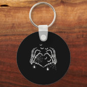 Soky Skeleton Hands Heart Sign Halloween Vibes Wom Schlüsselanhänger (Vorderseite)