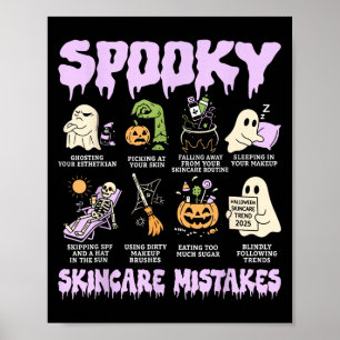 Soky Skincare Mistakes Funny Halloween Schönheitsg Poster