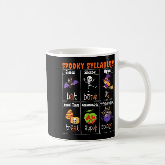 Soky Syllables Funny Halloween Educational Teacher Kaffeetasse (Rechts)