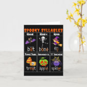 Soky Syllables Funny Halloween Educational Teacher Karte (Gelbe Blume)