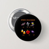 Soky Syllables Teacher Funny Halloween Educational Button (Vorne & Hinten)