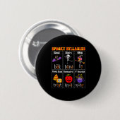 Soky Syllables Teacher Funny Halloween Educational Button (Vorne & Hinten)
