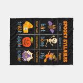 Soky Syllables Teacher Funny Halloween Educational Fleecedecke (Vorderseite (Horizontal))