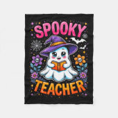 Soky Teacher Cute Ghost Reading Book Funny Hallo  Fleecedecke (Vorderseite)
