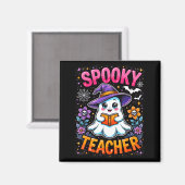 Soky Teacher Cute Ghost Reading Book Funny Hallo  Magnet (Vorderseite/Rückseite)