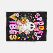 Soky Vibes Ghost Retro Groovy Halloween Women Girl Fleecedecke (Vorderseite (Horizontal))