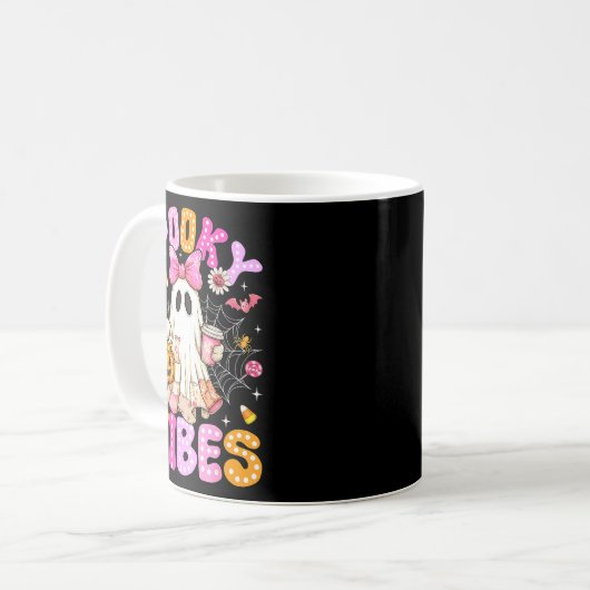 Soky Vibes Ghost Retro Groovy Halloween Women Girl Kaffeetasse (Vorderseite Links)