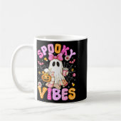 Soky Vibes Ghost Retro Groovy Halloween Women Girl Kaffeetasse (Links)