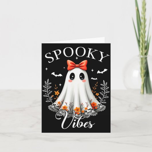Soky Vibes Ghost Retro Groovy Halloween Women Girl Karte (Vorderseite)