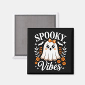 Soky Vibes Ghost Retro Groovy Halloween Women Girl Magnet (Vorderseite/Rückseite)