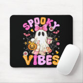 Soky Vibes Ghost Retro Groovy Halloween Women Girl Mousepad (Mit Mouse)