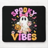 Soky Vibes Ghost Retro Groovy Halloween Women Girl Mousepad (Vorne)