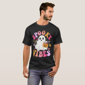 Soky Vibes Ghost Retro Groovy Halloween Women Girl T-Shirt (Vorne ganz)