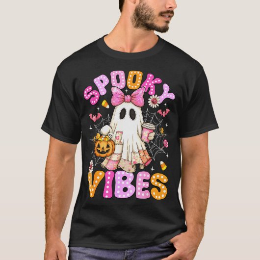 Soky Vibes Ghost Retro Groovy Halloween Women Girl T-Shirt (Vorderseite)