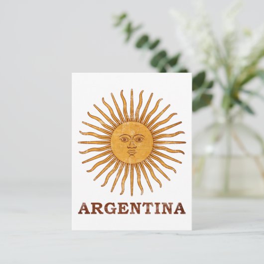 Sol de Mayo Argentina Postkarte (Stehend Vorderseite)
