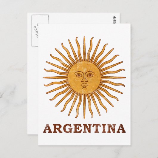 Sol de Mayo Argentina Postkarte (Vorne/Hinten)
