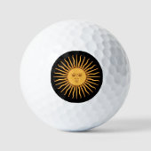 Sol De Mayo Argentina Sun / Argentinische Flagge Golfball (Vorderseite)