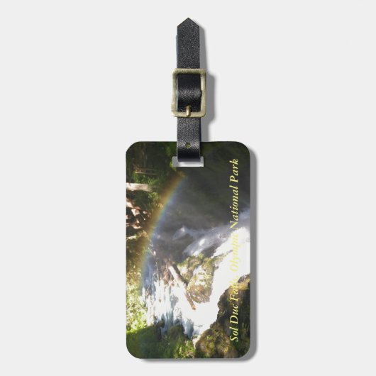 Sol Duc Falls Olympic National Square Tile Gepäckanhänger (Vorderseite vertikal)