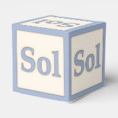 "Sol" Solfeggio Musical Baby Blocks Blue Geschenkschachtel (Rückseite)