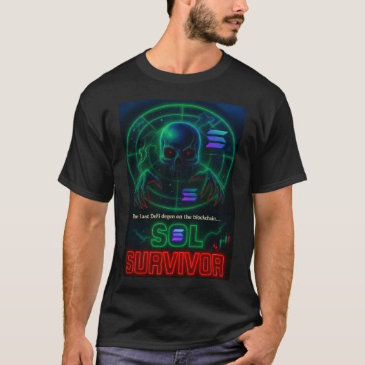 SOL Survivor - Retro Horror Crypto Shirt (Vorderseite)