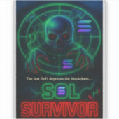 SOL Survivor - Retro Solana Crypto Sticker (Vorderseite)