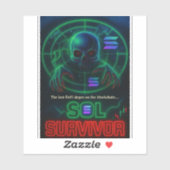 SOL Survivor - Retro Solana Crypto Sticker (Blatt)