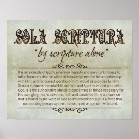 "SOLA SCRIPTURA" 14x11 Poster (Archival, Matte) (Vorne)
